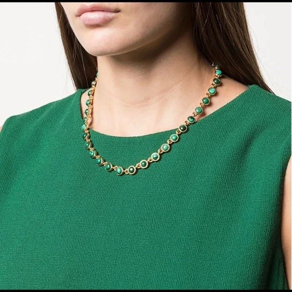 Oscar de la Renta Malachite Necklace - Picture 2 of 7